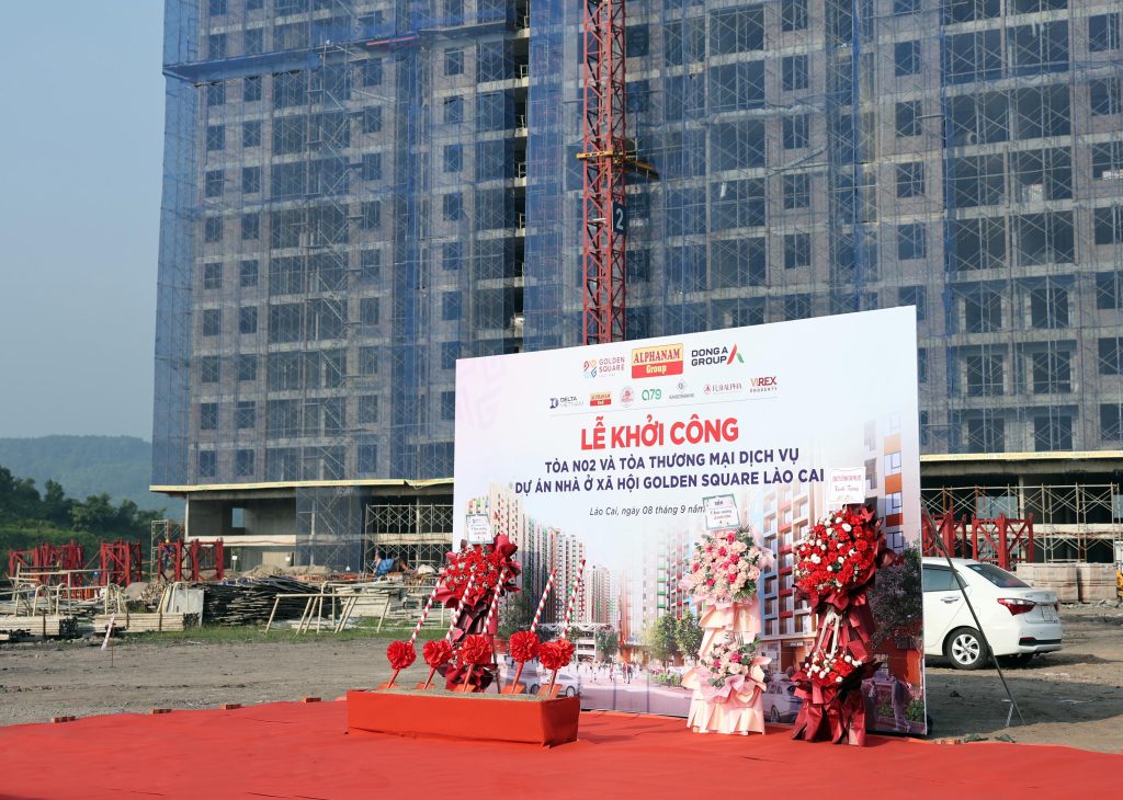 Bứt phá tiến độ, NOXH Golden Square Lào Cai tiếp tục khởi công tòa nhà thứ 3 – Tòa N02 và Tòa Thương mại Dịch vụ