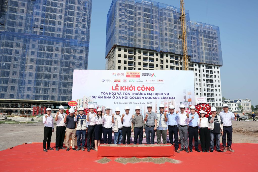 Bứt phá tiến độ, NOXH Golden Square Lào Cai tiếp tục khởi công tòa nhà thứ 3 – Tòa N02 và Tòa Thương mại Dịch vụ