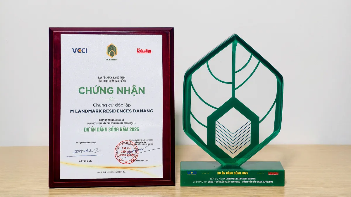 Dự án M Landmark Residences Danang và khách sạn Courtyard By Marriott Danang Han River được vinh danh tại chương trình Dự án đáng sống 2025