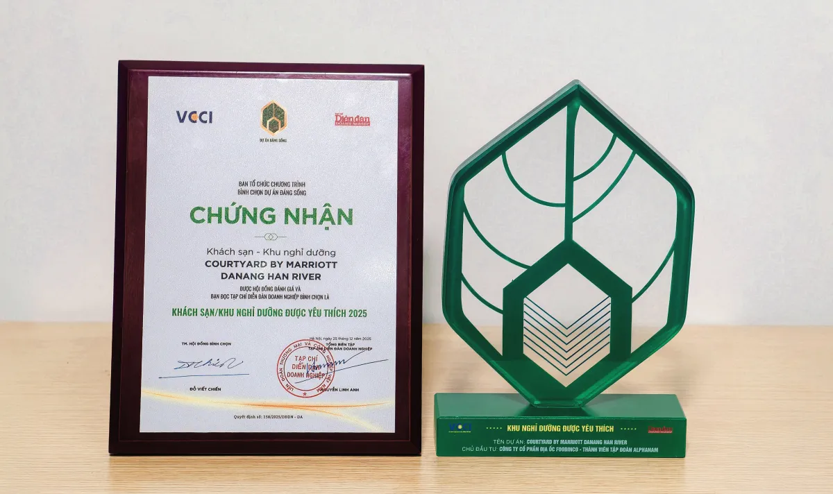 Dự án M Landmark Residences Danang và khách sạn Courtyard By Marriott Danang Han River được vinh danh tại chương trình Dự án đáng sống 2025