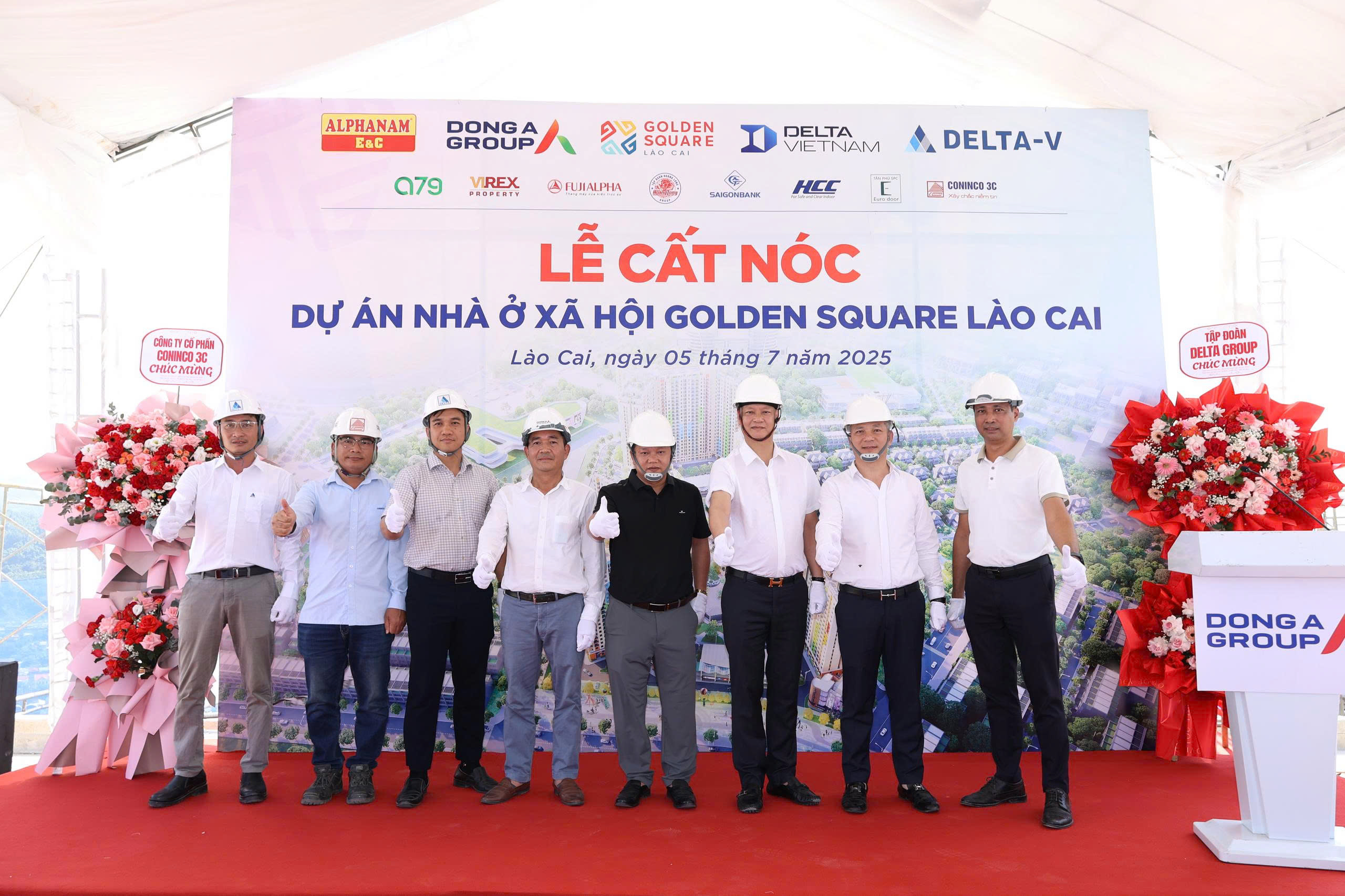 Lễ cất nóc Tòa N01A, N01B dự án NOXH Golden Square Lào Cai