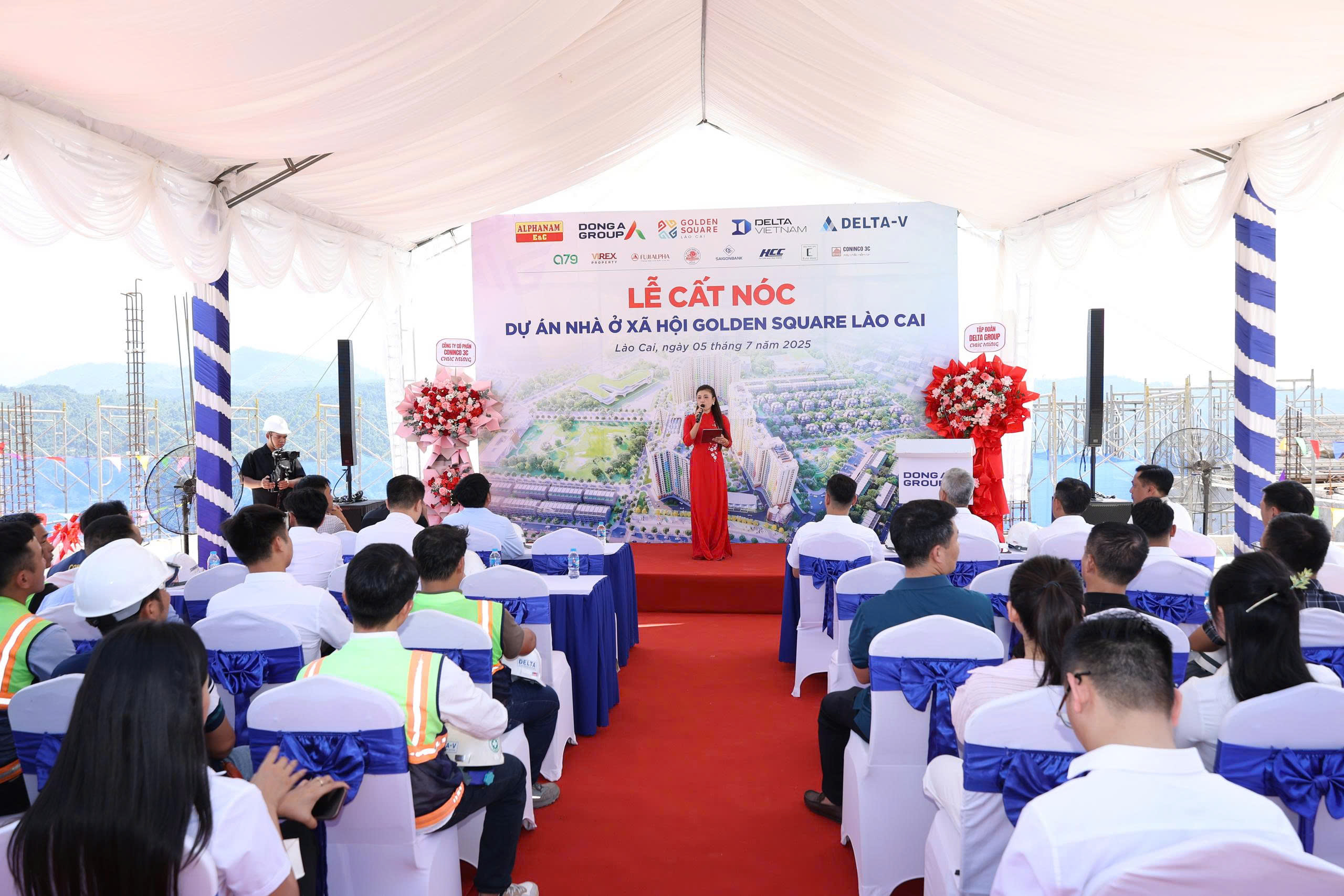 Lễ cất nóc Tòa N01A, N01B dự án NOXH Golden Square Lào Cai